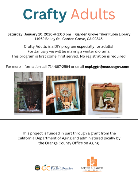 OCPL Winter Diorama Craft Flyer on January 10, 2026