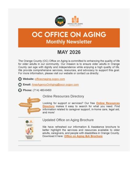 Office on Aging Newsletter - May 2026_Page1